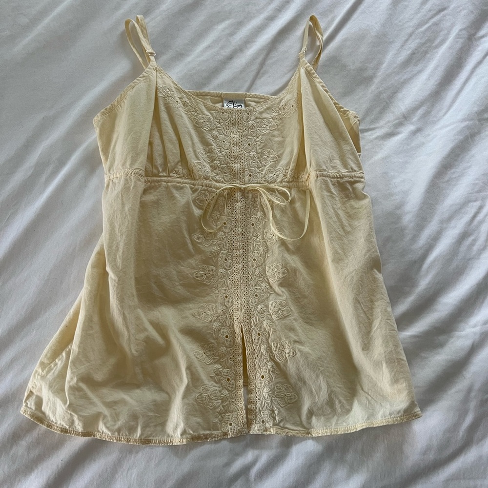 Y2k Yellow babydoll top